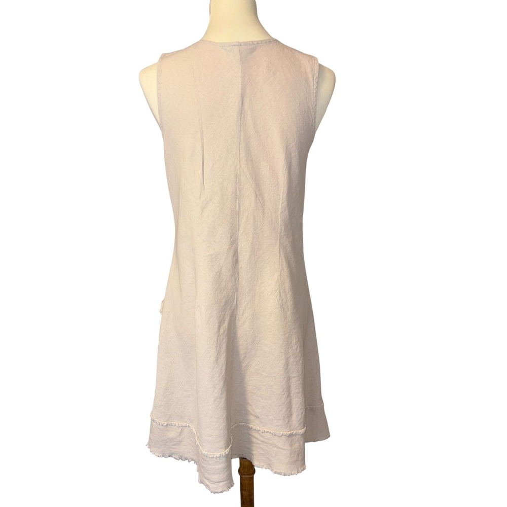 Roz & Ali Khaki Beige Linen Blend Leopard Pocket Shift Dress Size 10. Pockets. - Picture 4 of 12